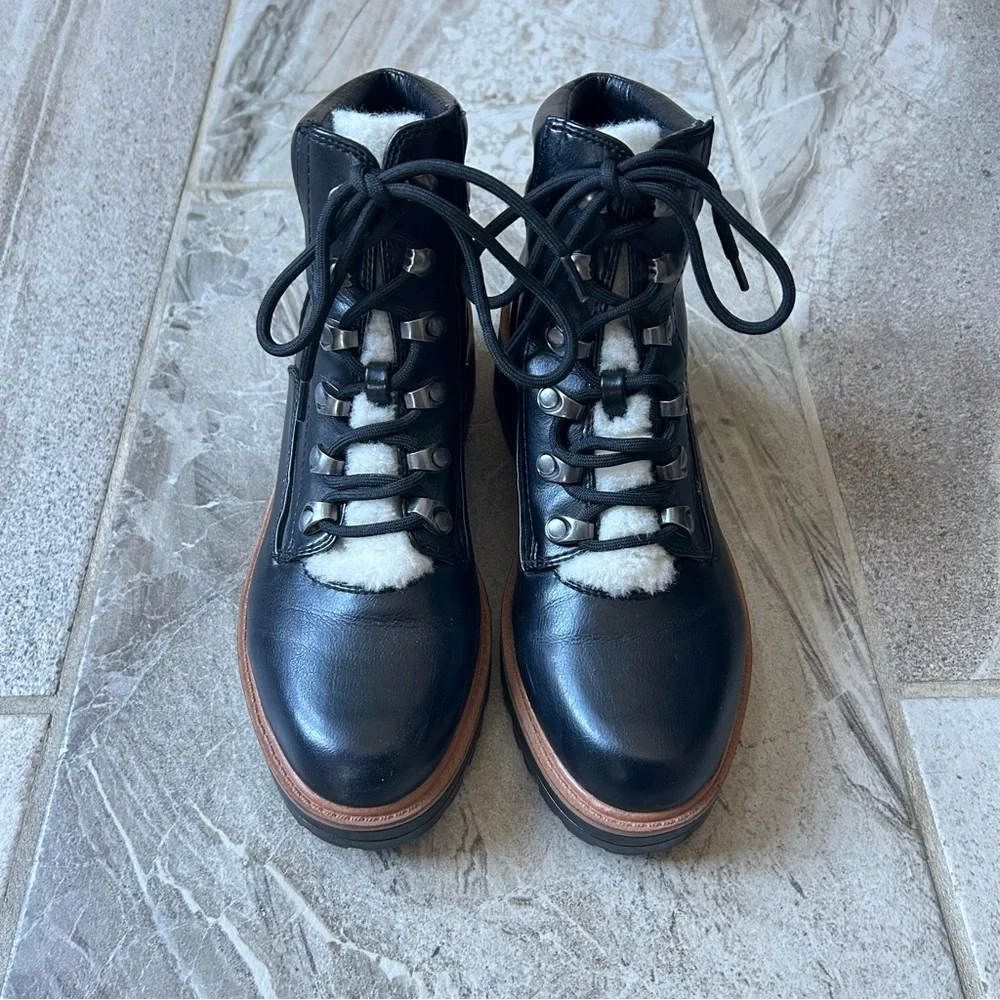 Indigo rd. Irindiran Women's Black Lace Up Combat Hiker Ankle Boots, Size 6.5